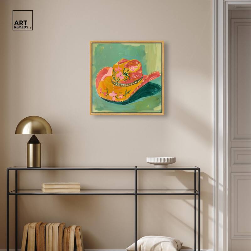 Wildflower Cowboy Hat Canvas by Art Remedy