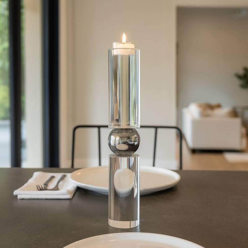 Candle Holder - Crystal Modern Cylinder Taper