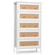 preview thumbnail 24 of 32, 5-Drawer Chest Dresser Closet PE Wicker Rattan Storage Tower Organizer