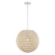 preview thumbnail 16 of 39, Campana 1-Light Bohemian Modern Woven Rattan/Iron LED Pendant, by JONATHAN Y