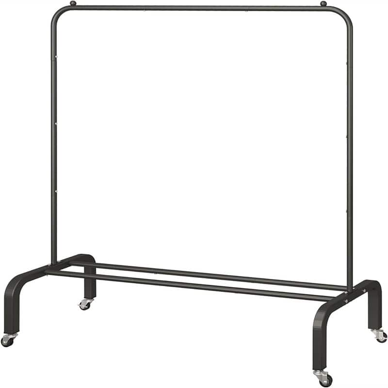 Metal Clothing Rack with Wheels - 15.75"D x 43.31"W x 61"H
