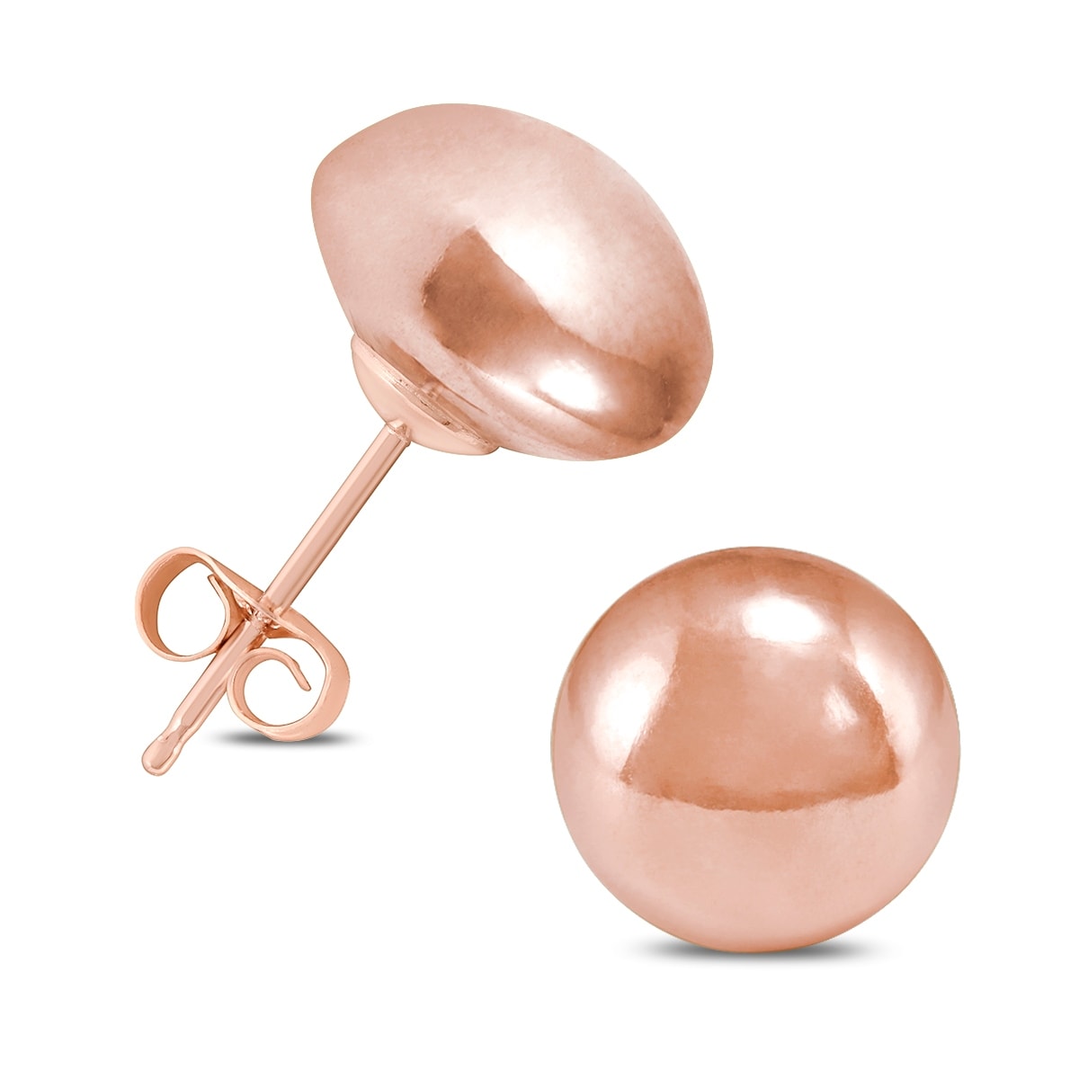 Marquee Jewels 14K Rose Gold 8mm Button Ball Stud Earrings