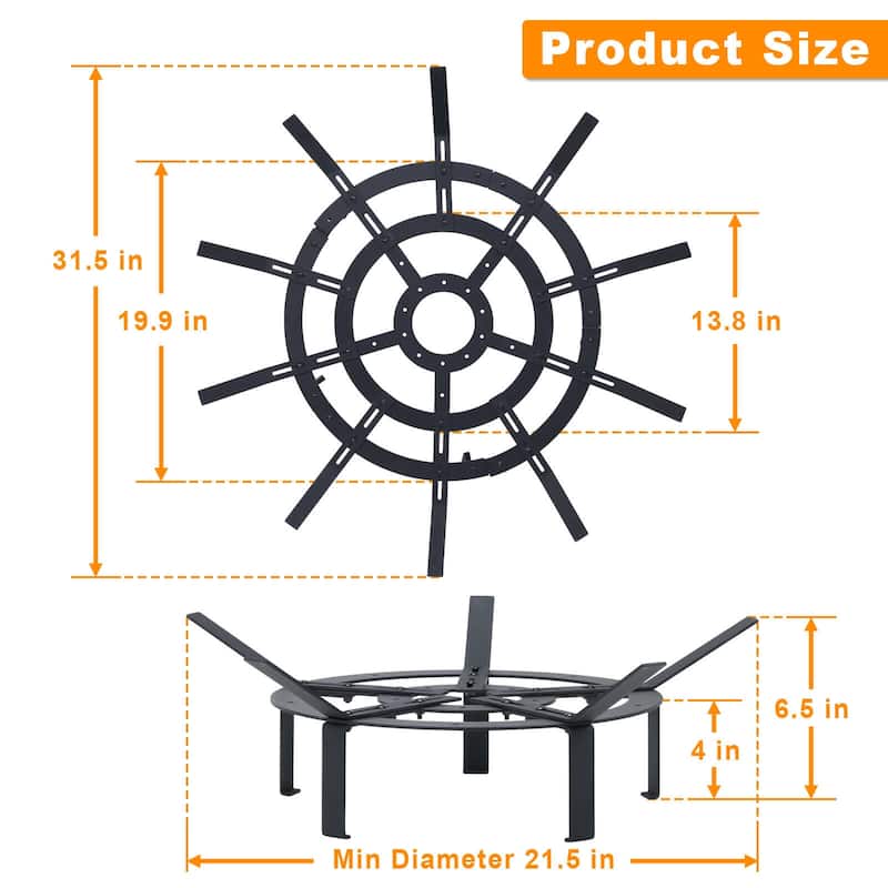 Aoodor 21"-31" Adjustable Fire Pit Grate