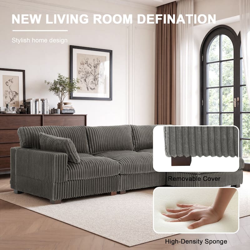 Oversized Plush Modular Sectional Sofa Set L Shaped Couch