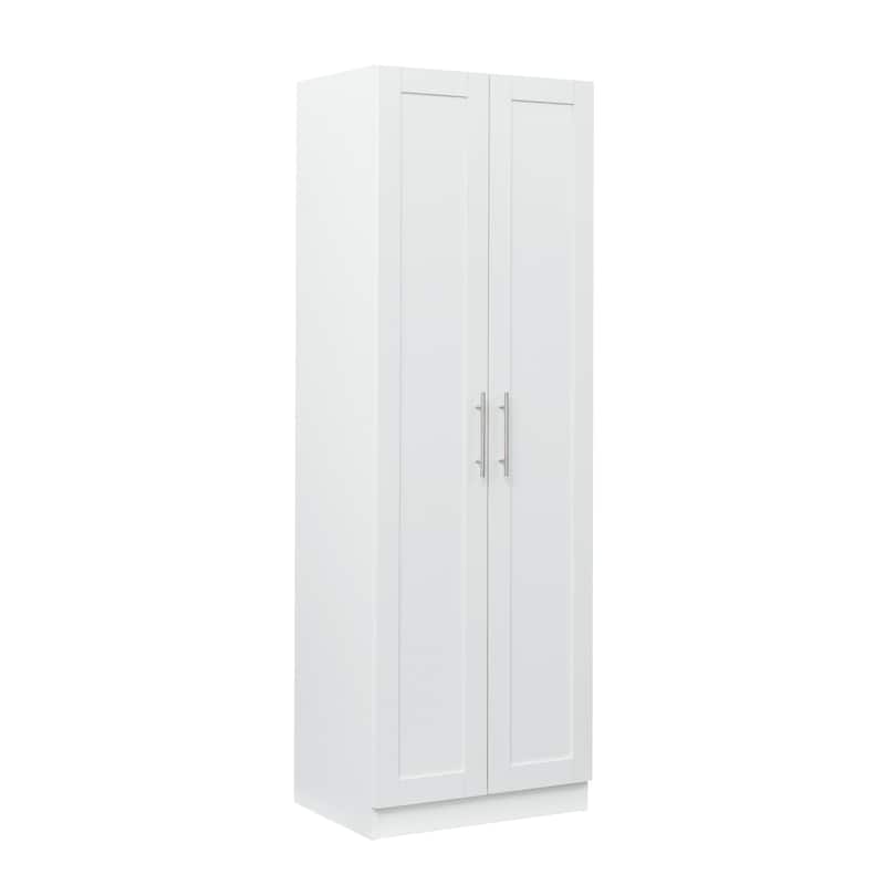 3 Shelf Storage Cabinet 2 Doors Wardrobe and Kitchen Cabinet, White