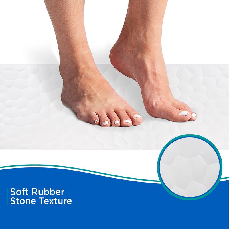 Kenney Stone Rubber Bath, Shower, and Tub Mat, 15.75" W x 27.63" L