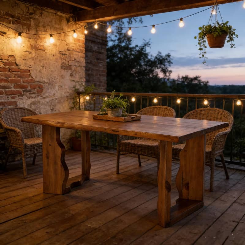 Farmhouse 63-Inch Solid Wood Dining Table