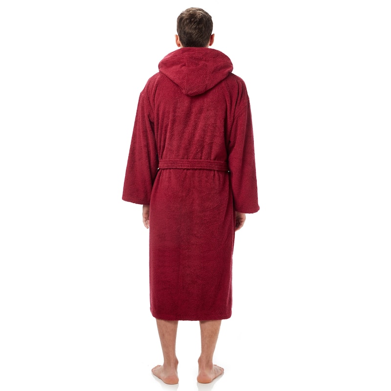 Men's Turkish Cotton Hooded Bathrobe