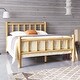 preview thumbnail 4 of 16, Farmhouse Log Bed Frame - Queen Size Rustic Pine Wood Construction
