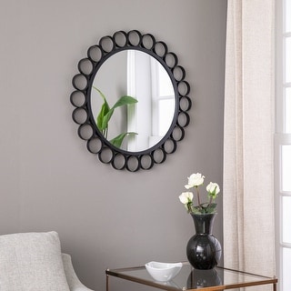 Contemporary style Round Decorative Mirror Black - Bed Bath & Beyond - 37928343