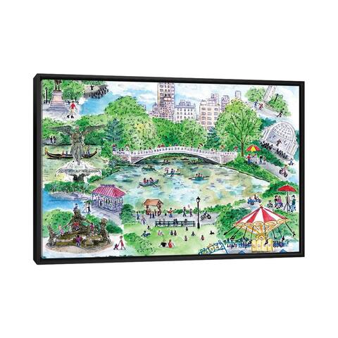 iCanvas "Central Park Summer" by Michael Storrings Framed Canvas Print