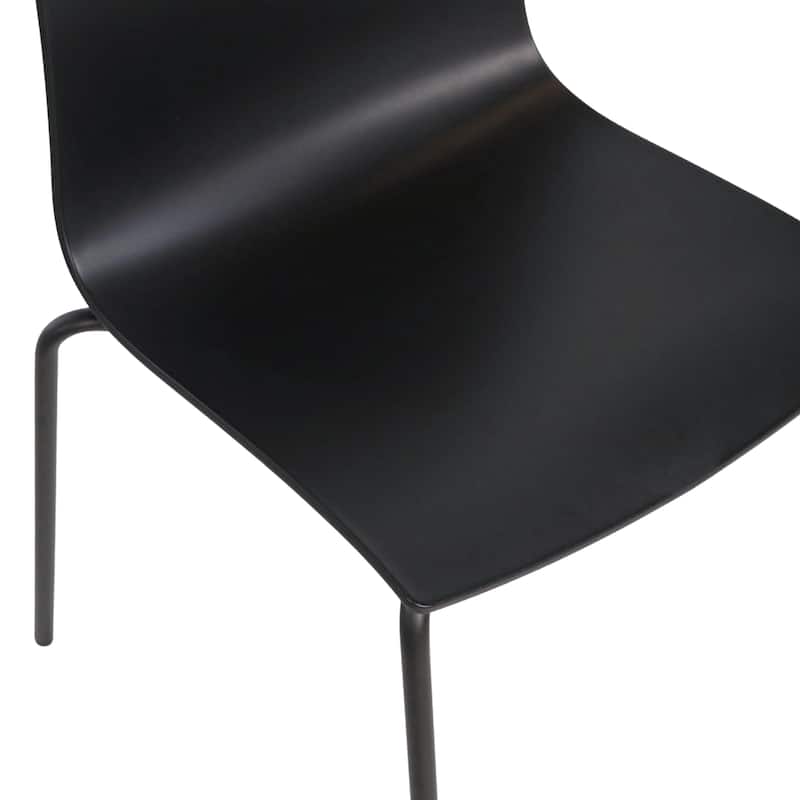 Furnish Theory Aero-S Pro Indoor/Outdoor Stackable Dining Side Chairs Polypropylene Shell & Powder-Coated Steel Legs (Set of 2)