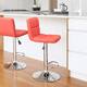 Bar Stools Adjustable Armless Swivel PU Leather Barstools Set of 2
