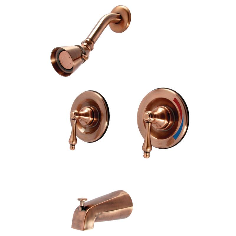 Vintage Pressure Balanced Two-Handle Tub and Shower Faucet - Antique Copper