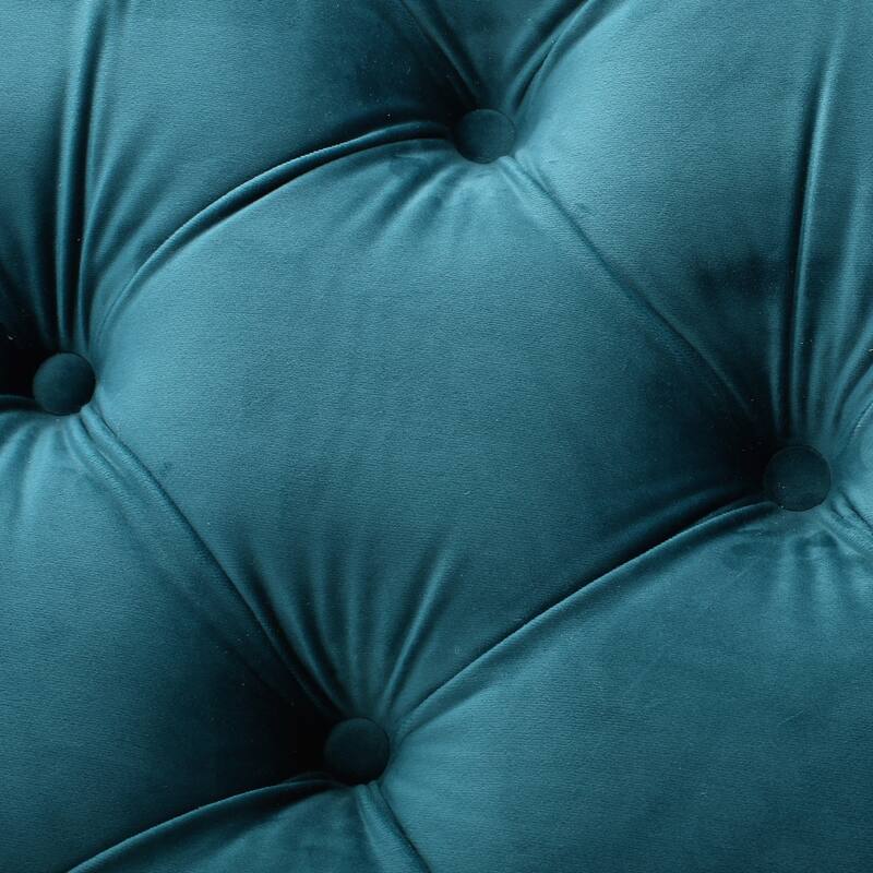 Luxurious Velvet Upholstered Ottoman Bench with Button-Tufted Diamond Stitching for Modern Glam Decor and Versatile Use