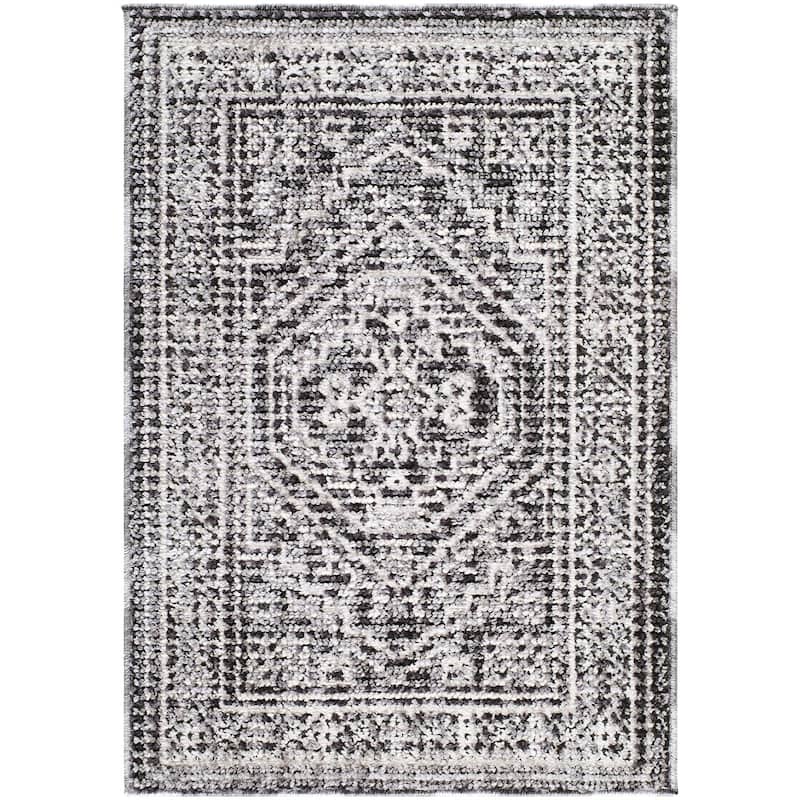 Elle Decor x Livabliss Odeon Modern Area Rug - 2'7" x 7'3" - Black/Ivory