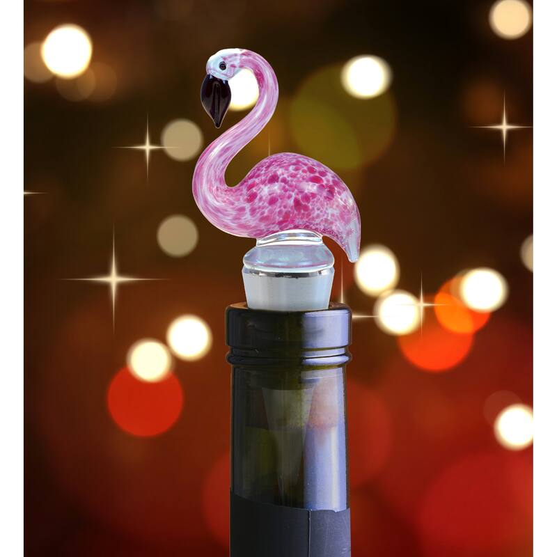 Cheers Mermaid Tail, Flamingo, Rooster, Cow Glass Wine Stopper - 4 Pc. - 1 Lx1.5 Wx5 H inches