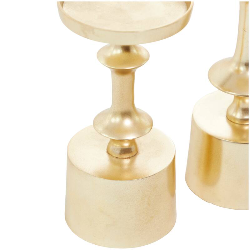 CosmoLiving by Cosmopolitan Gold Aluminum Pillar Candle Holder (Set of 3)