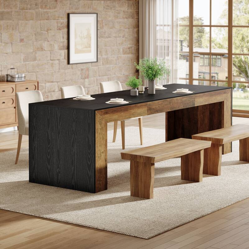 78.7" Dining Table, Wood Kitchen Table, Living/Dining Room Accent Dinner Table Gathering Table