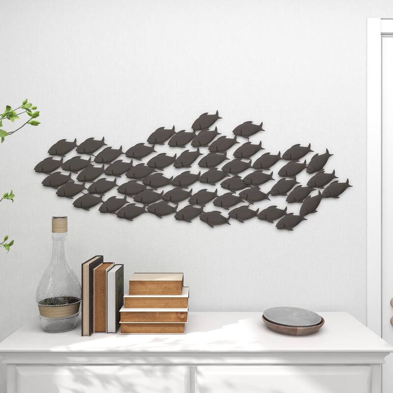 Dark Brown Metal Fish Home Wall Decor