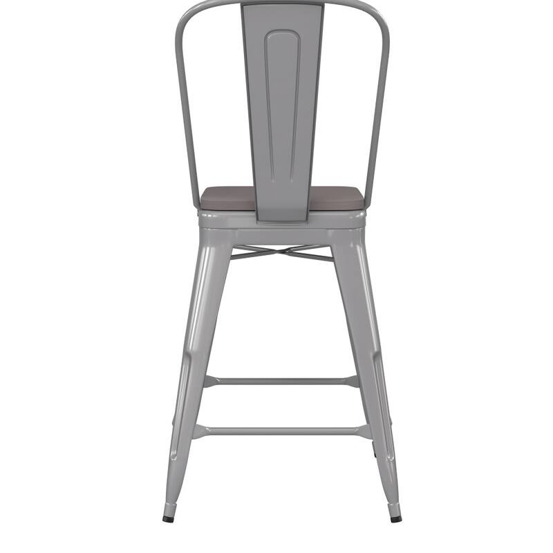 All-Weather Commercial Counter Stool with Removable Back & Poly Resin Seat