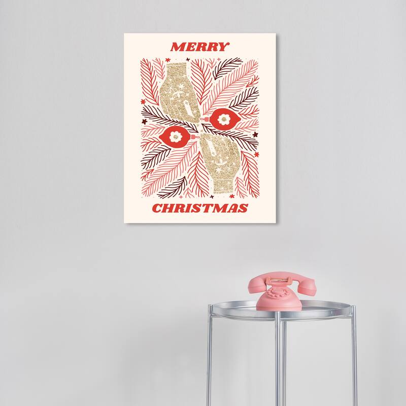 Wynwood Studio Canvas Typography and Quotes Mystical Hands Holidays Red Modern & Contemporary Wall Art Canvas Print - 16 x 20