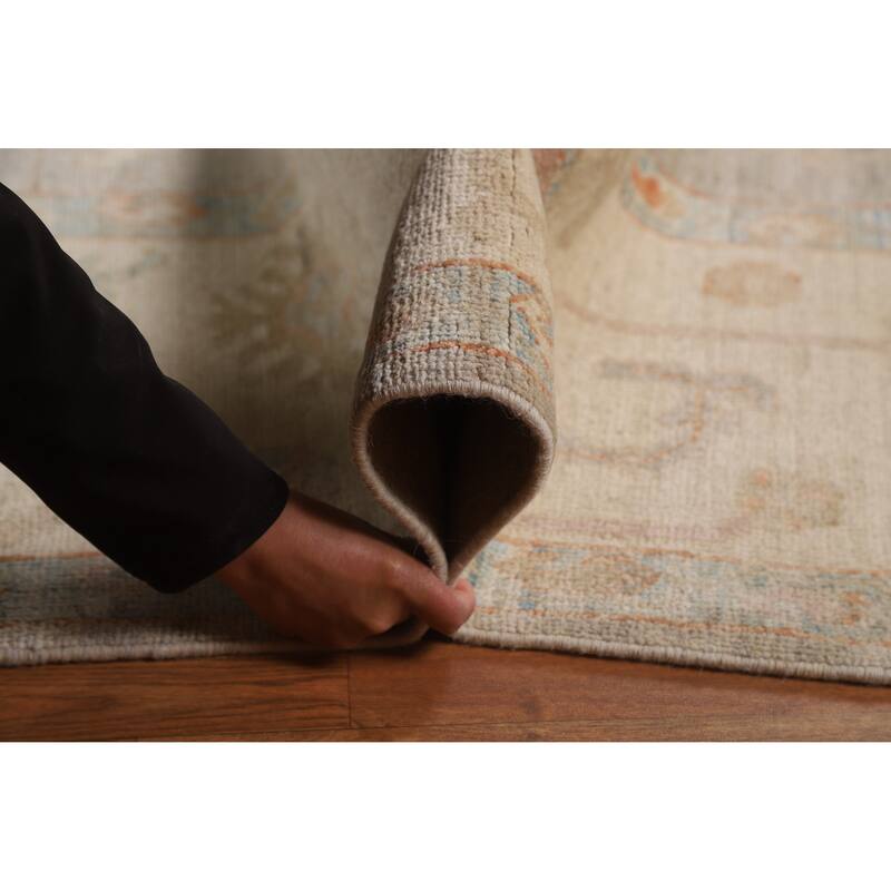 Hand Knotted Oriental 100% Wool Carpet Transitional All-Over Greys & Charcoal Oushak Area Rug - 11' 10'' X 9' 2''