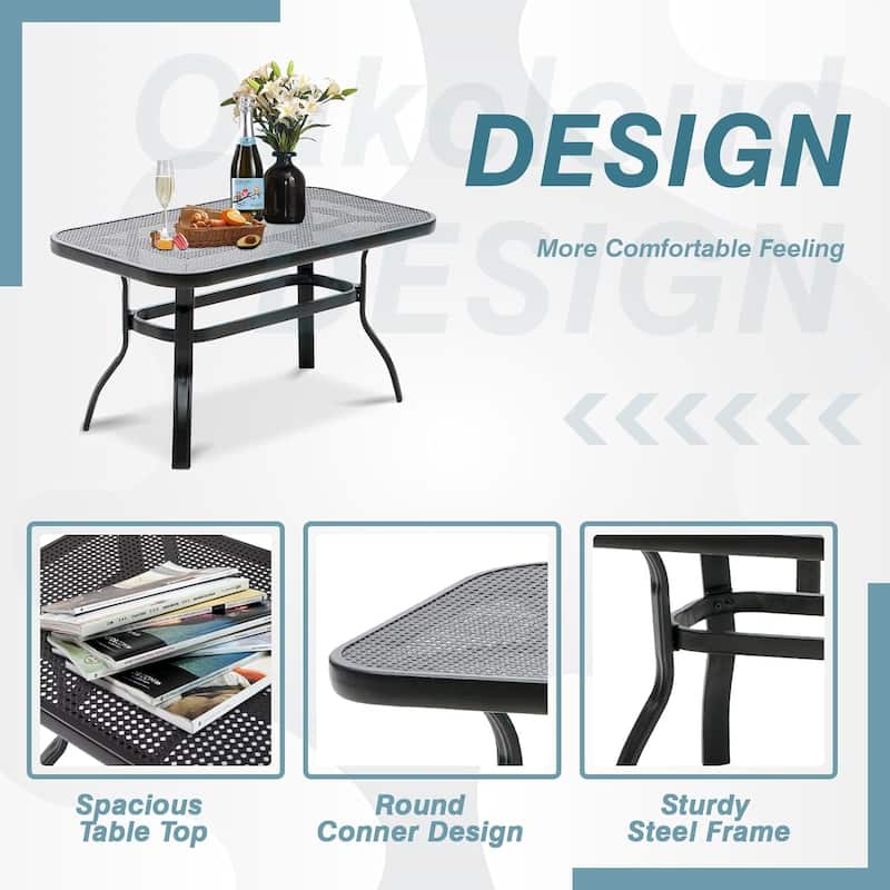 4-Piece Metal Outdoor Patio Loveseat Conversation Set