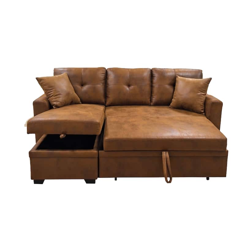 Sleeper Sofa,Sectional with Pull-Out Bed, Reversible Chaise, Storage Sectional, Convertible Sofa Bed, L-Shaped Sofa