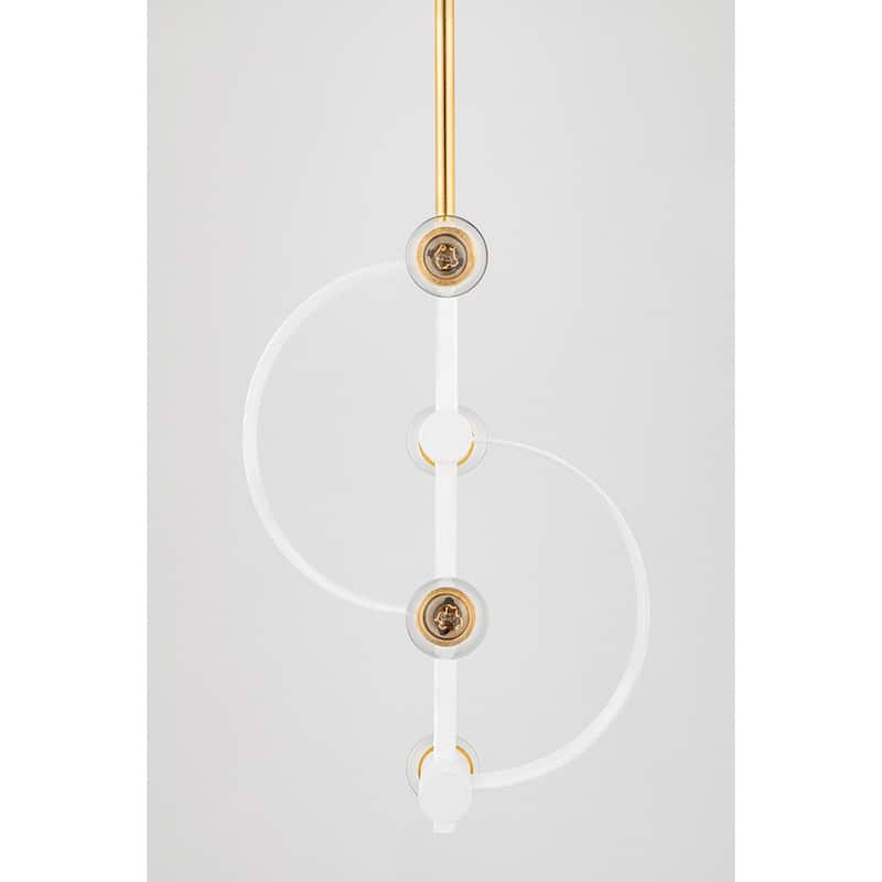 Mitzi by Hudson Valley Maddie 4-Light Gold Leaf and White Pendant