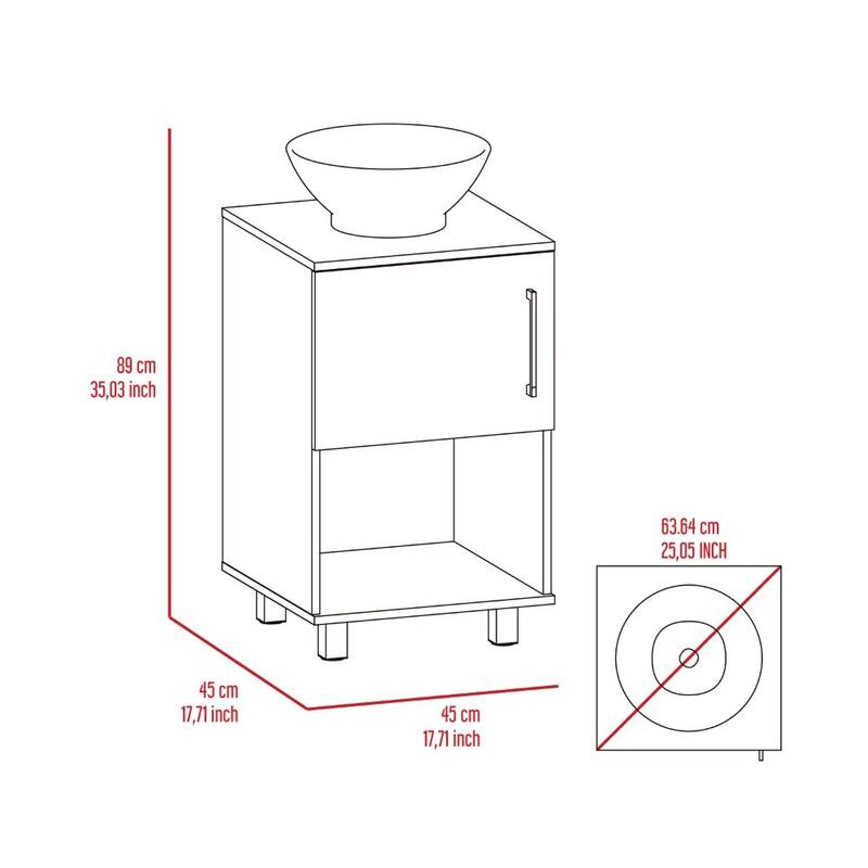 Compact Bathroom Vanity with Resin Sink, Ample Storage, and Humidity-Resistant Legs - 35 Inches High - 17.71in L