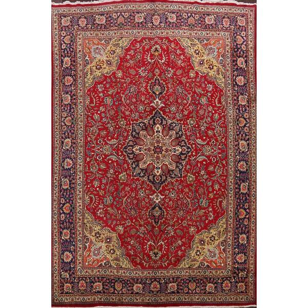 Shop Floral Tabriz Persian Red Living Room Area Rug Handmade Wool