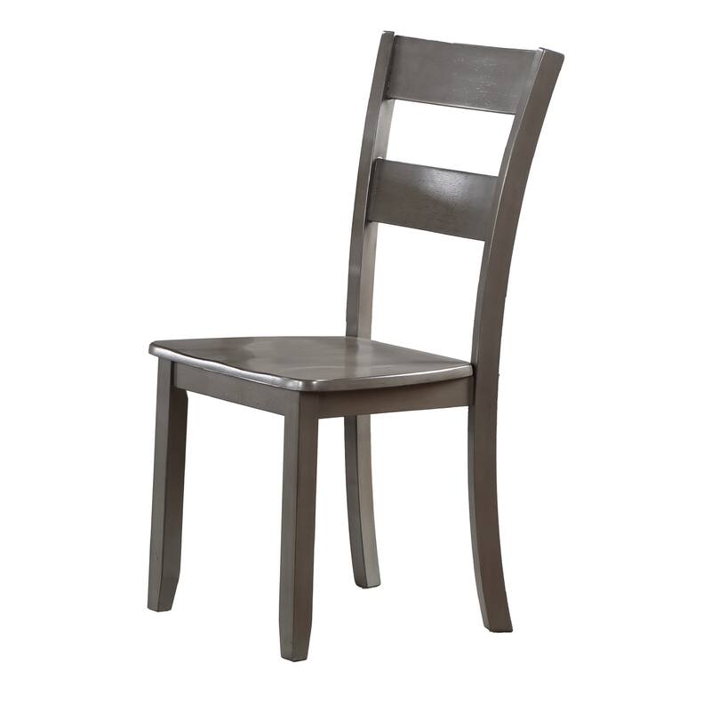 Wooden Dining Room Furniture Set, 7 Pcs Dining Table Chair Set with Rectangular Table and 6 Ladder Back Chairs