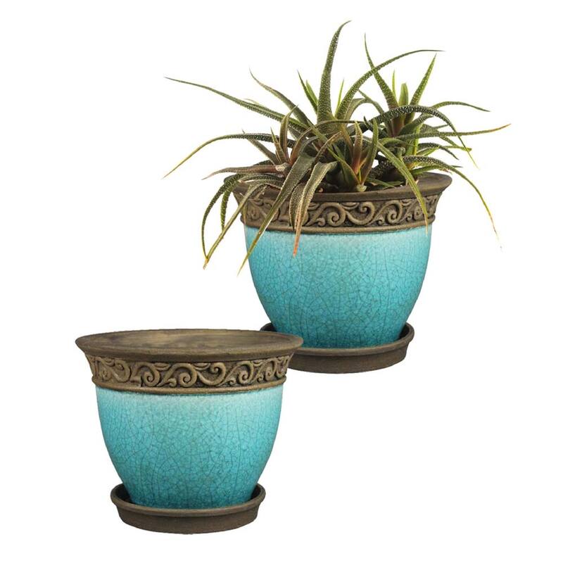 Southern Patio Cadiz Planter (Pack of 2) - 8" Diameter (2-pack)