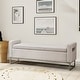 preview thumbnail 1 of 10, Diana Modern Upholstered Filp-Top Storage Bench with Sturdy Metal Legs Beige