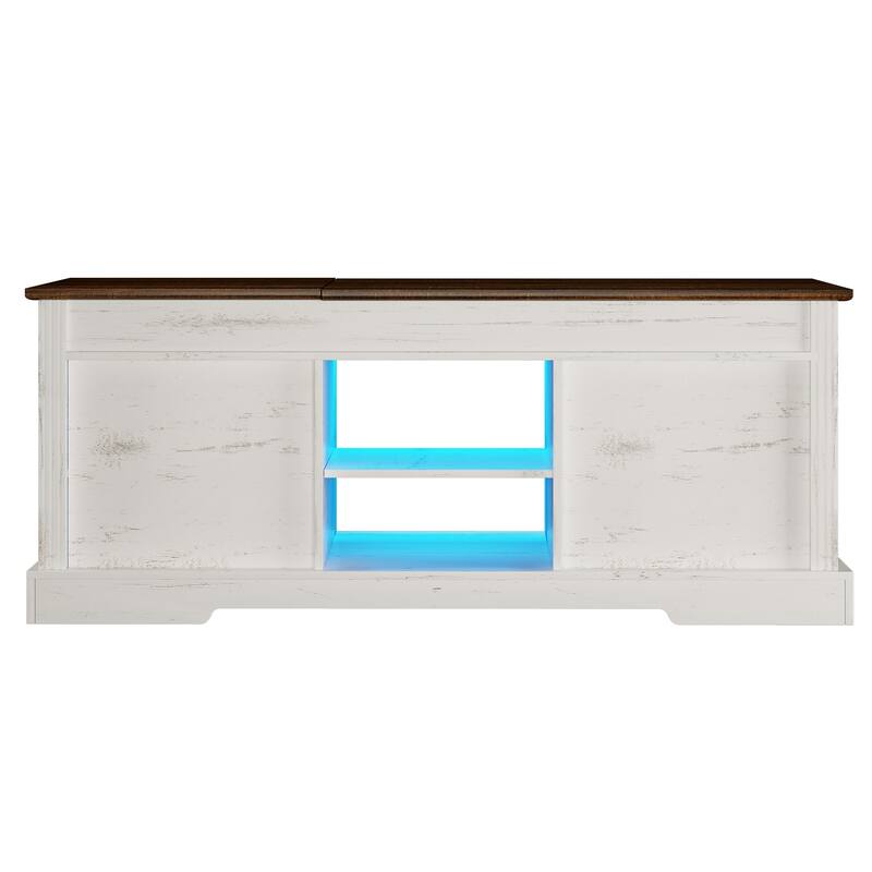 Lift Top Led Coffee Table With Sliding Barn Door