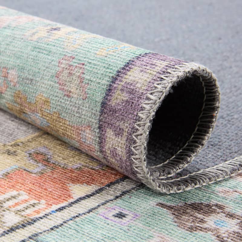 Zenora Machine Washable Medallion Area Rug