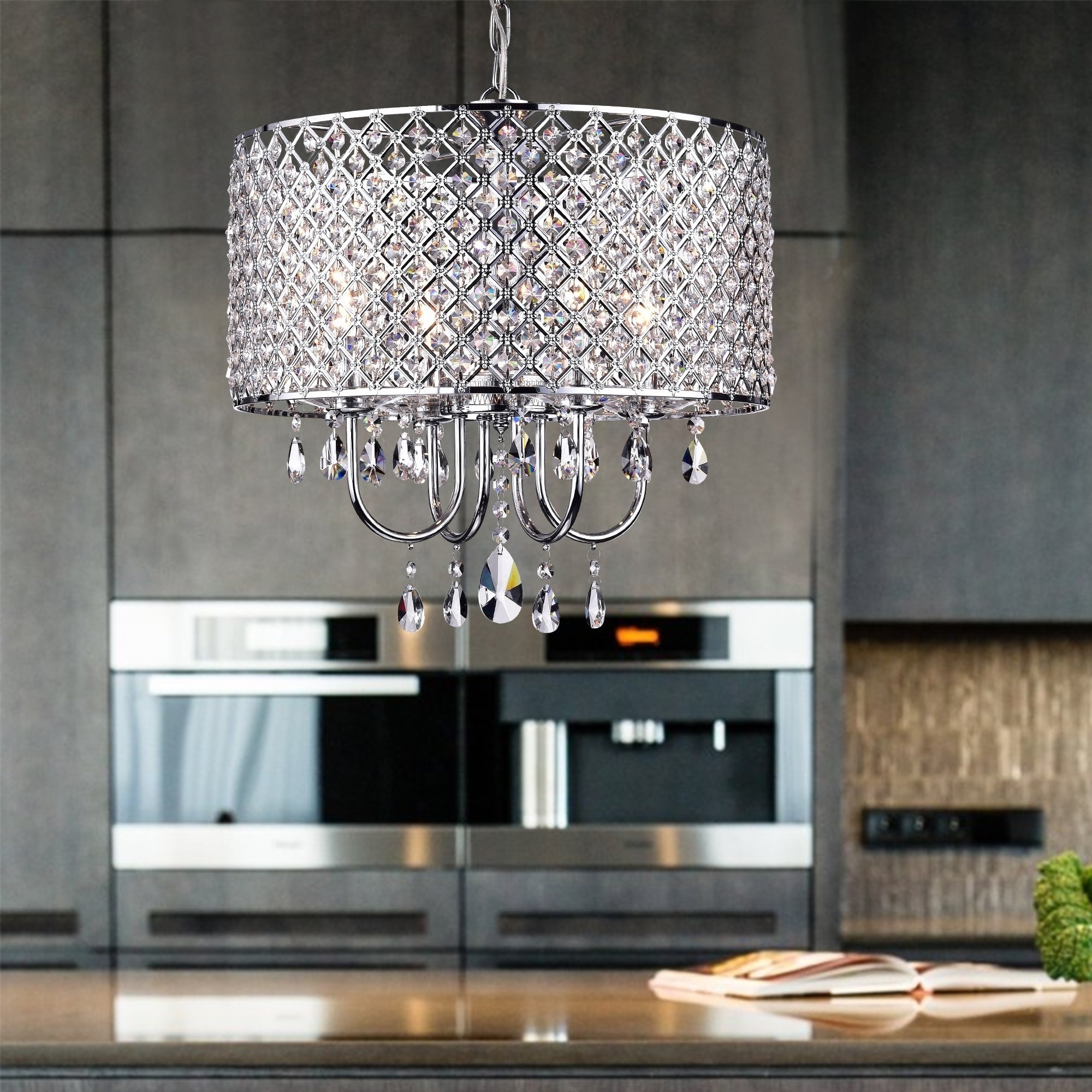 Warehouse of Tiffany Crystal Chandelier with Chrome Finish
