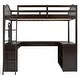 preview thumbnail 16 of 22, Tri-fold Mirror Loft Bed with U-shaped Desk,Storage Cabinets