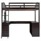 preview thumbnail 42 of 52, Wooden Full Loft Bed with U-shaped Desk,Storage Compartments and Tri-fold Mirror