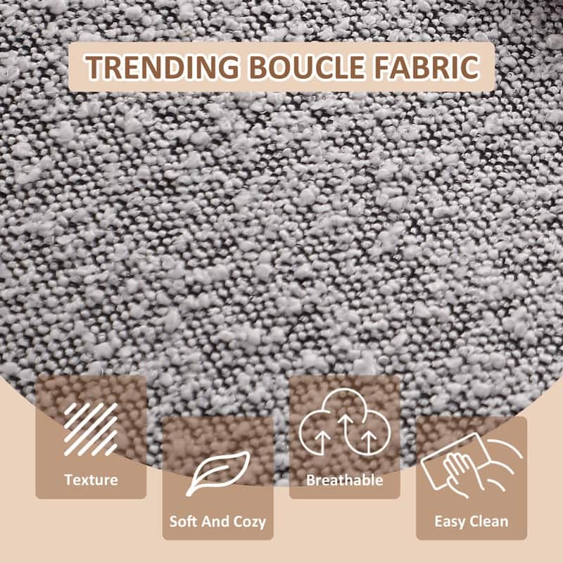 Mordern Fort 6-Piece Boucle Dining Chairs Set, Boucle Accent Armless Chair