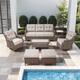 Option Brown Wicker & Beige Cushion