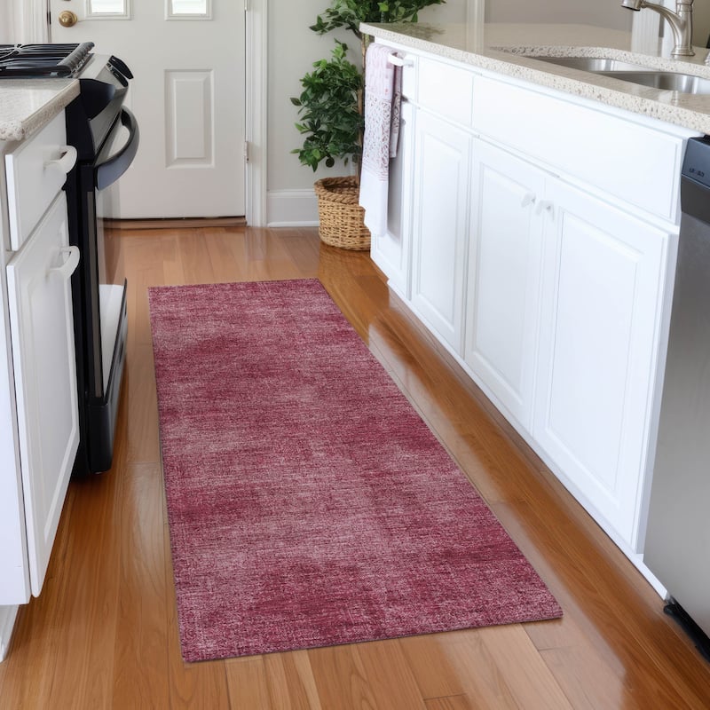 Premium Washable Super Soft Solid Ombre Mayfield Rug - Garnet - 2'3" x 7'6"