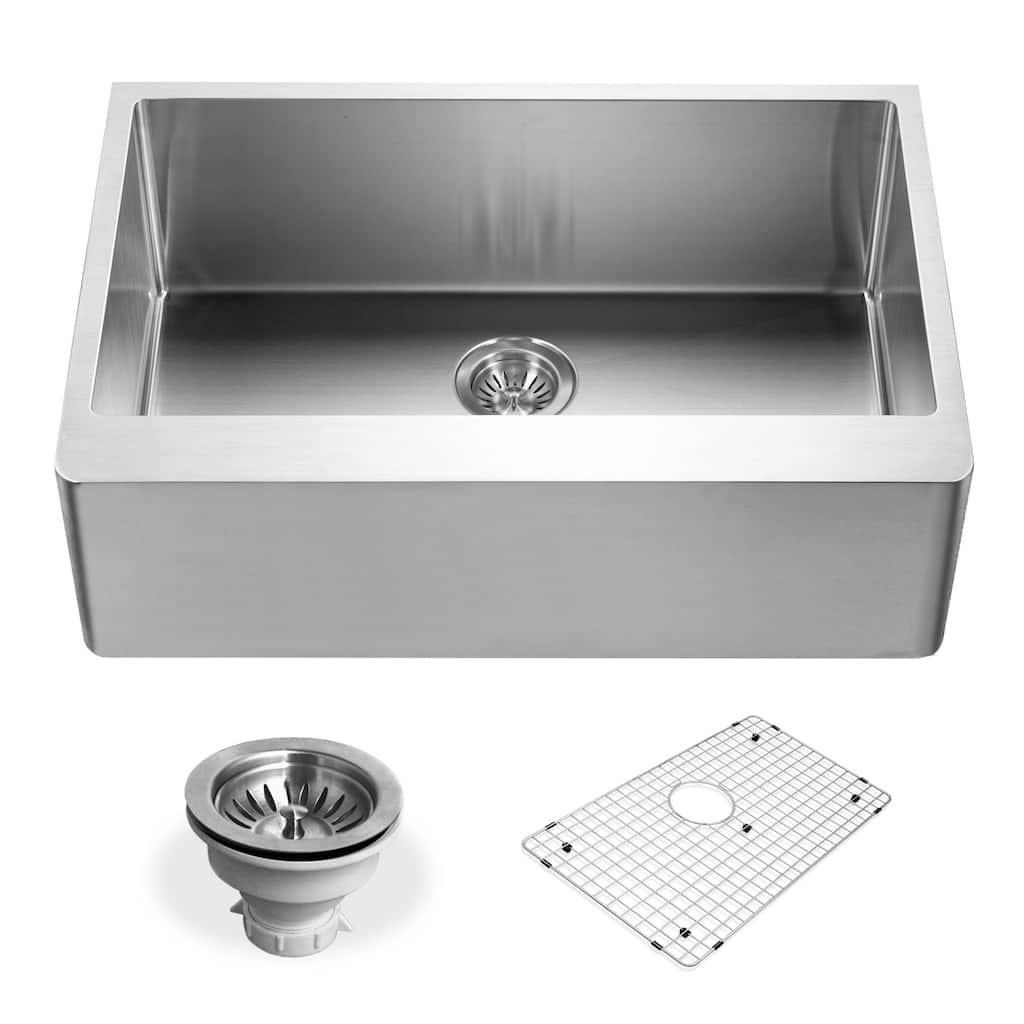 Houzer Epicure 30" Single Basin 18 Gauge Kitchen Sink for Farmhouse