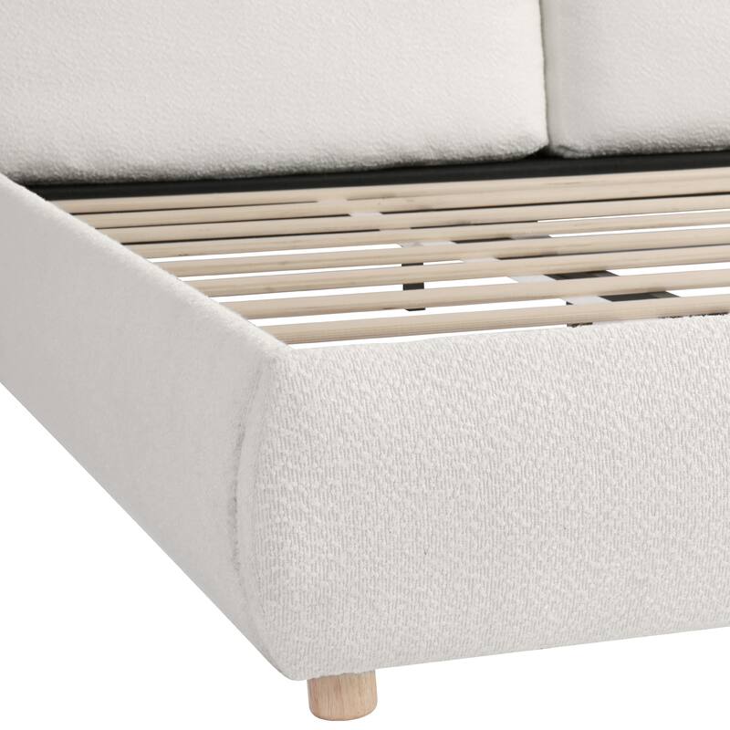 King Size Bed with Two Removable Pillow Headboard