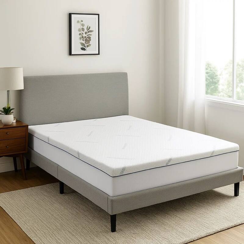 Elf 2 Inch Quilted King Size Mattress Topper for Bed, Soft Memory Foam - White