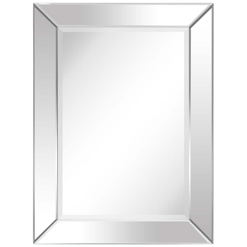 Modern Beveled Rectangular Wall Mirror,Bathroom,Bedroom,Living Room,Ready to Hang - 30 in. x 1.24 in. x 40 in.
