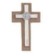 preview thumbnail 1 of 1, Handmade Saint Benedict Pewter And Reclaimed Stone Wall Cross (Mexico) - 8.25" H x 4.8" W x 1.1" D