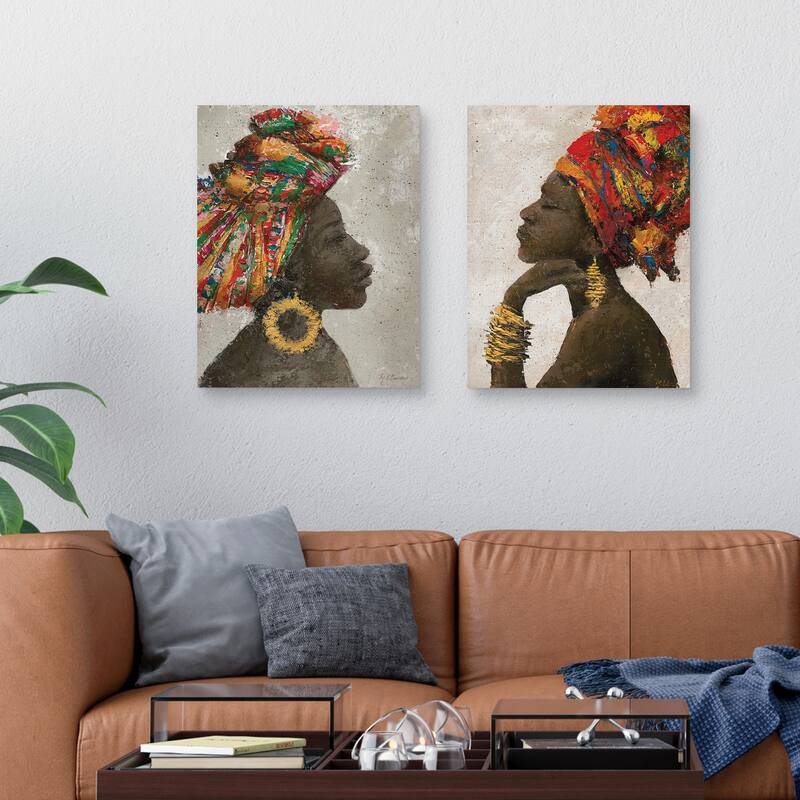 Portrait of a Woman I, Portrait of a Woman II by Marie Elaine Cusson Canvas Art Prints