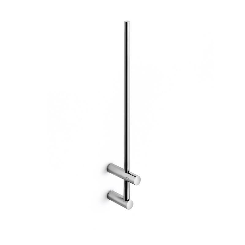 WS Bath Collections Vertical Double Post Brass Tissue Holder from the - Polished Chrome